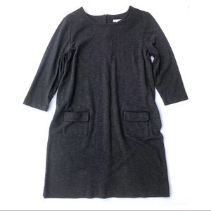 J Jill gray ponte knit dress 3/4 Sleeve size M